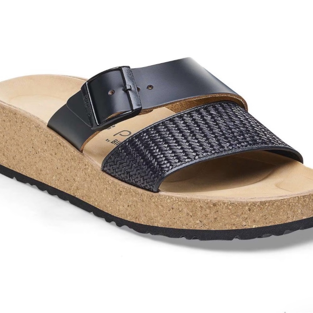 Birkenstock Almina French Piping Black Leather-Synthetics - Size 41 - NWT